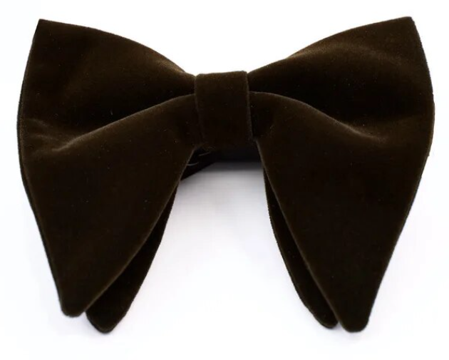 Brown Butterfly Velvet Bowtie