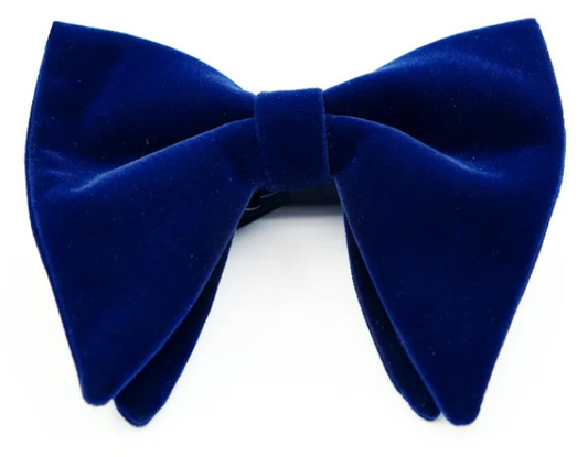 Dark Blue Butterfly Velvet Bowtie