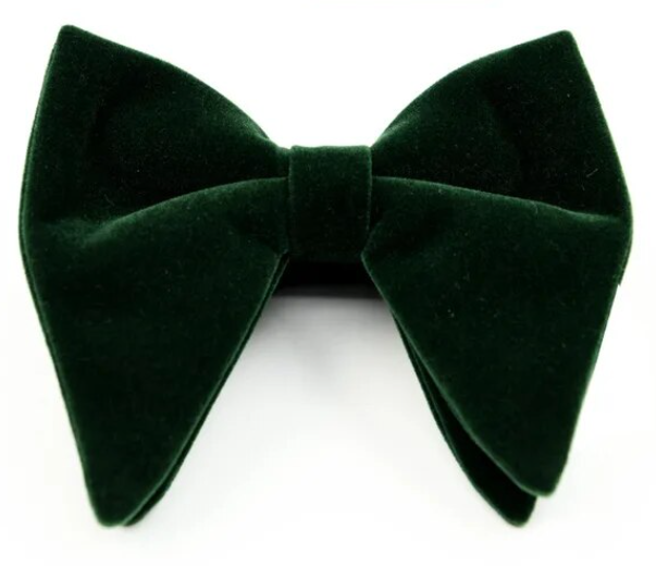 Dark Green Butterfly Velvet Bowtie