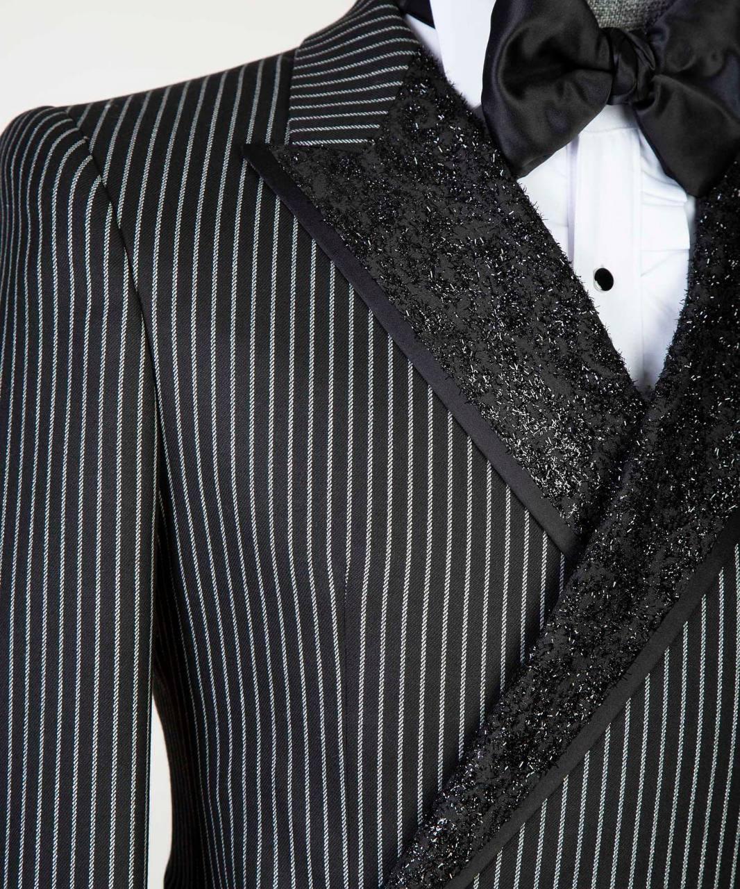 Black Tuxedo with White Pinstripe