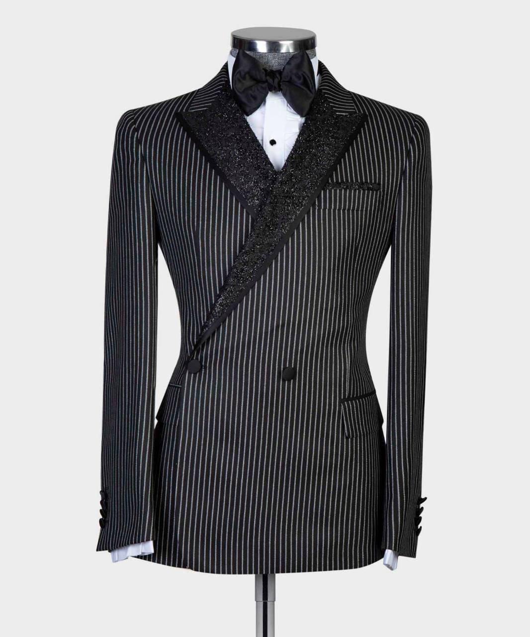 Black Tuxedo with White Pinstripe