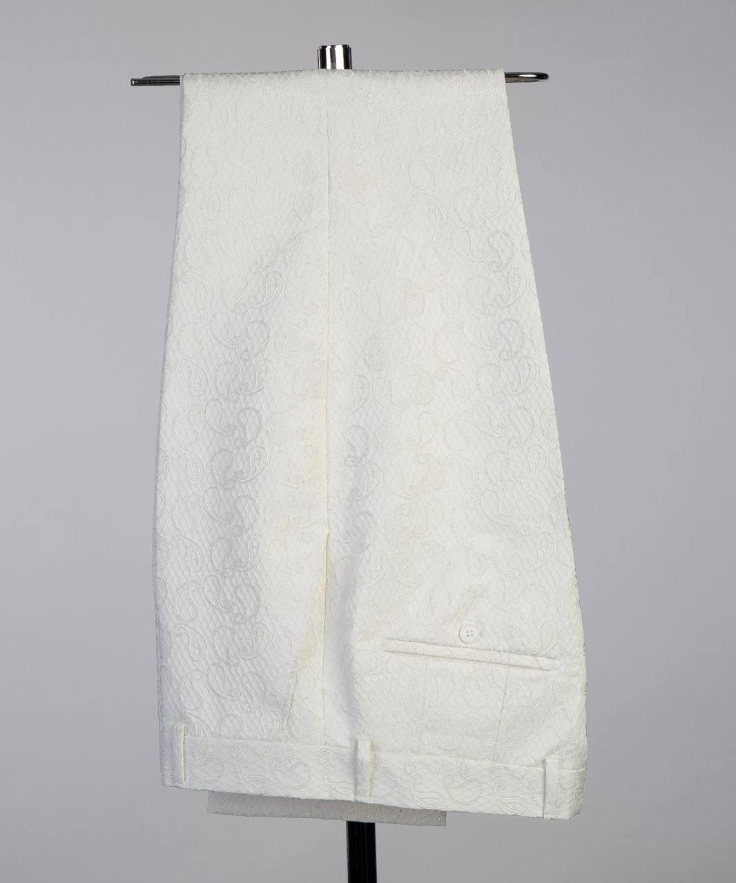 White Jacquard Double Breasted Suit